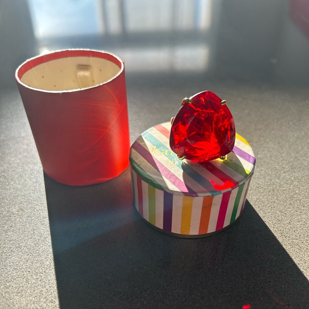 NEW ring 💍 in box Kate Spade large ruby, size 7